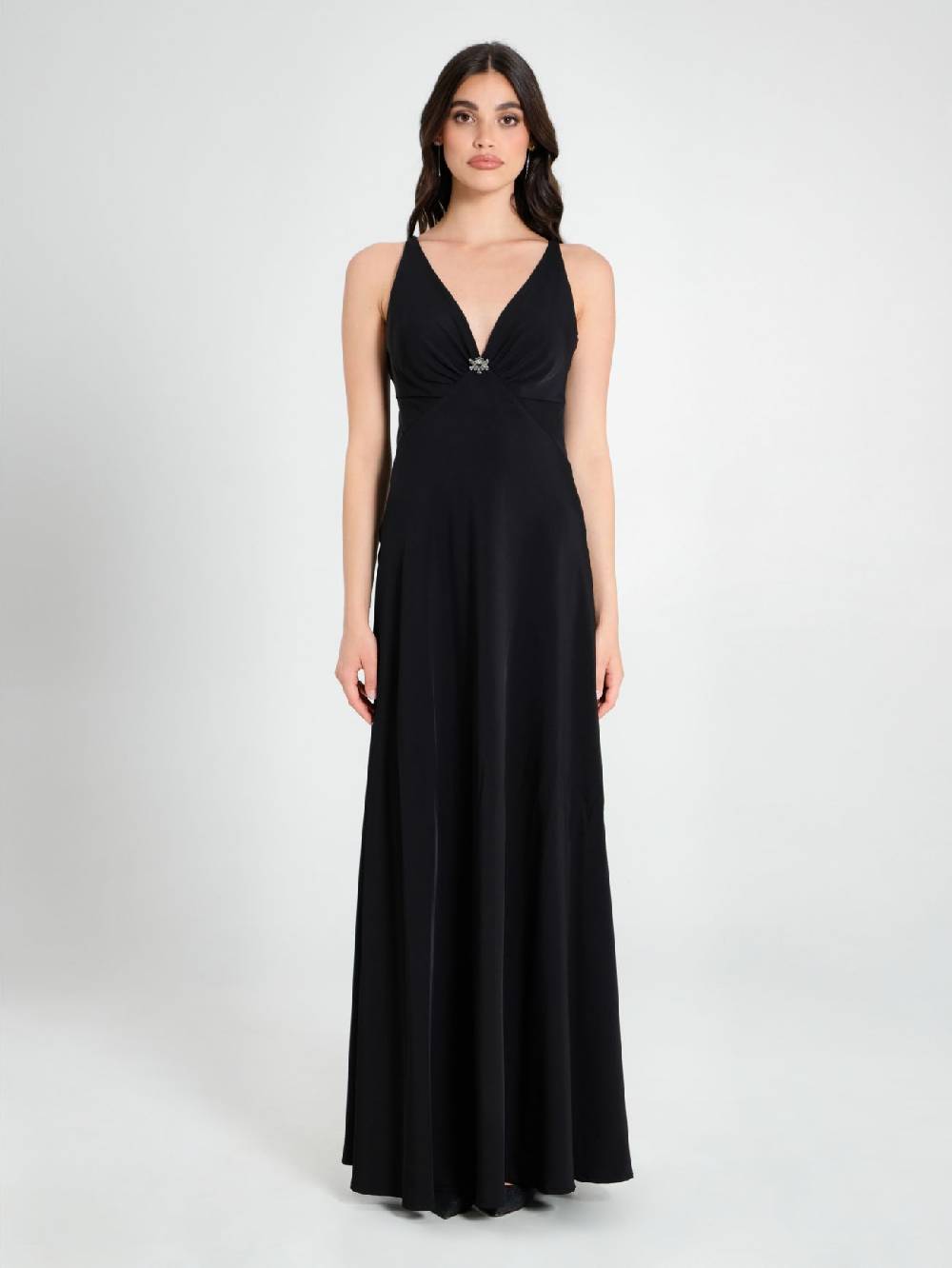 Rinascimento Abito Lungo in Cady Nero Latest fashion