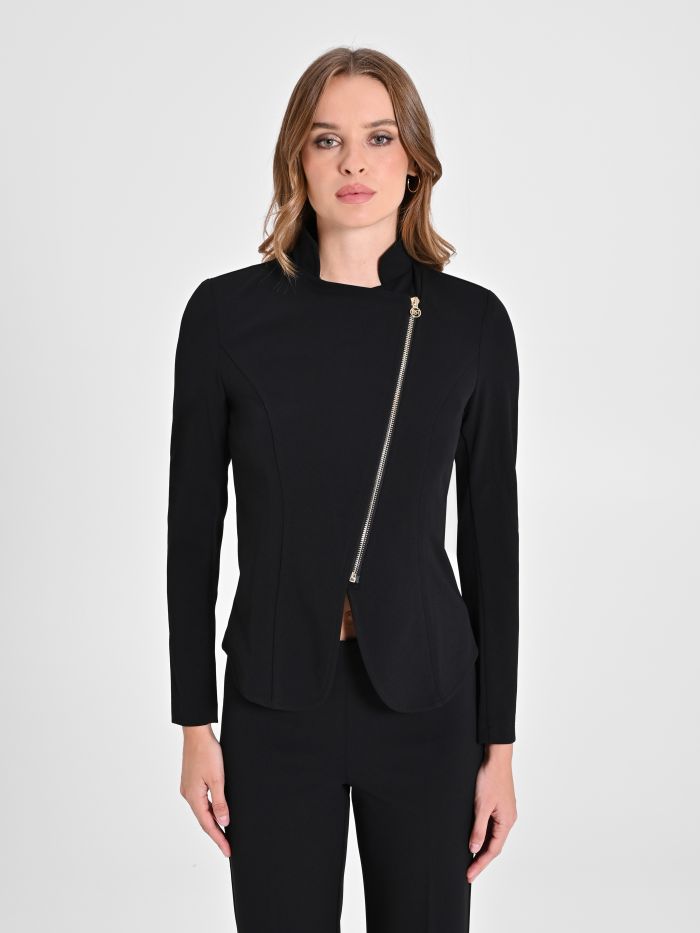 Rinascimento Giacca zip in scuba crèpe Donna Offerte speciali