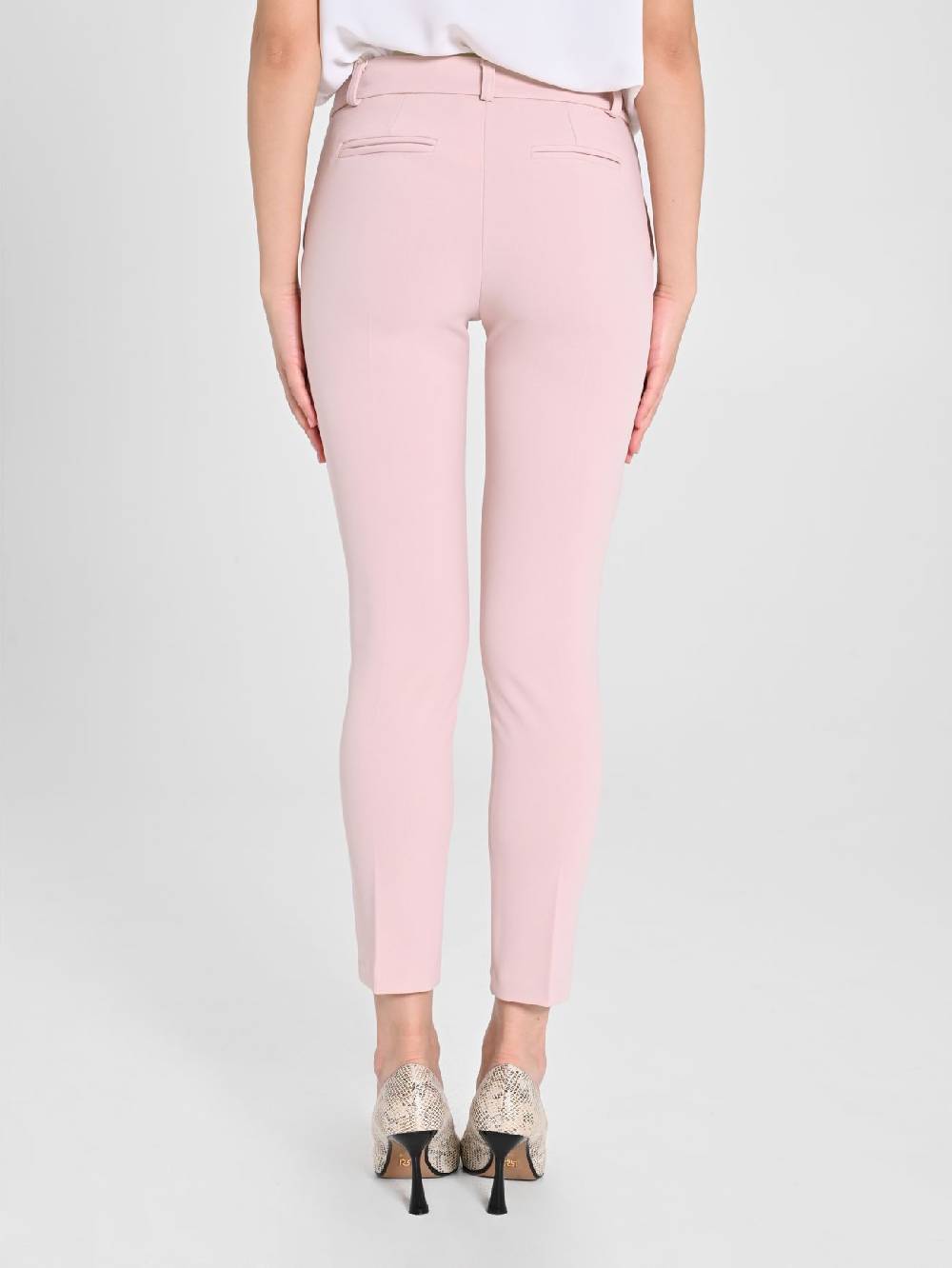 Rinascimento Pantaloni Straight in Scuba mano Crepe Rosa Vendita