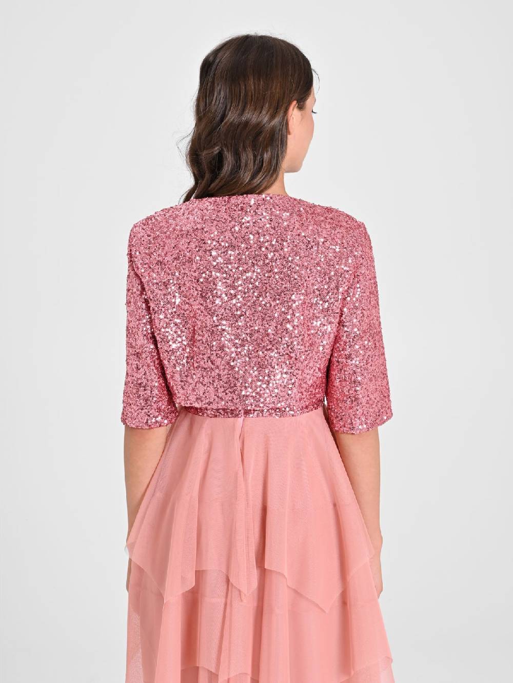 Rinascimento Coprispalle Aperto in Paillettes Rosa Spedizione Gratuita