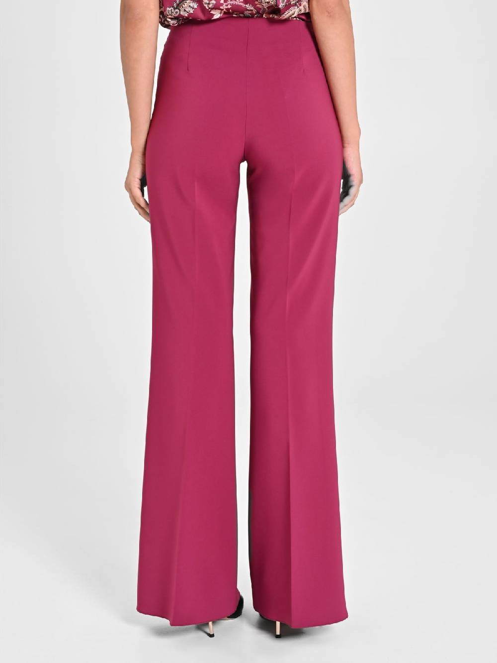 Rinascimento Pantaloni Palazzo in Tessuto Tecnico Bordeaux Donna Acquista Ora