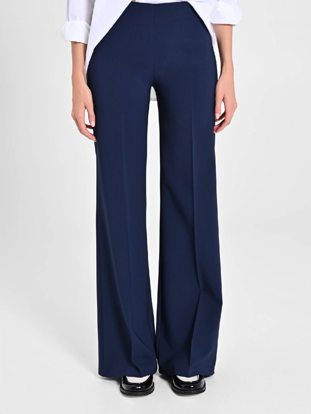 Rinascimento Pantaloni Palazzo in Tessuto Tecnico Blu Consegna Veloce
