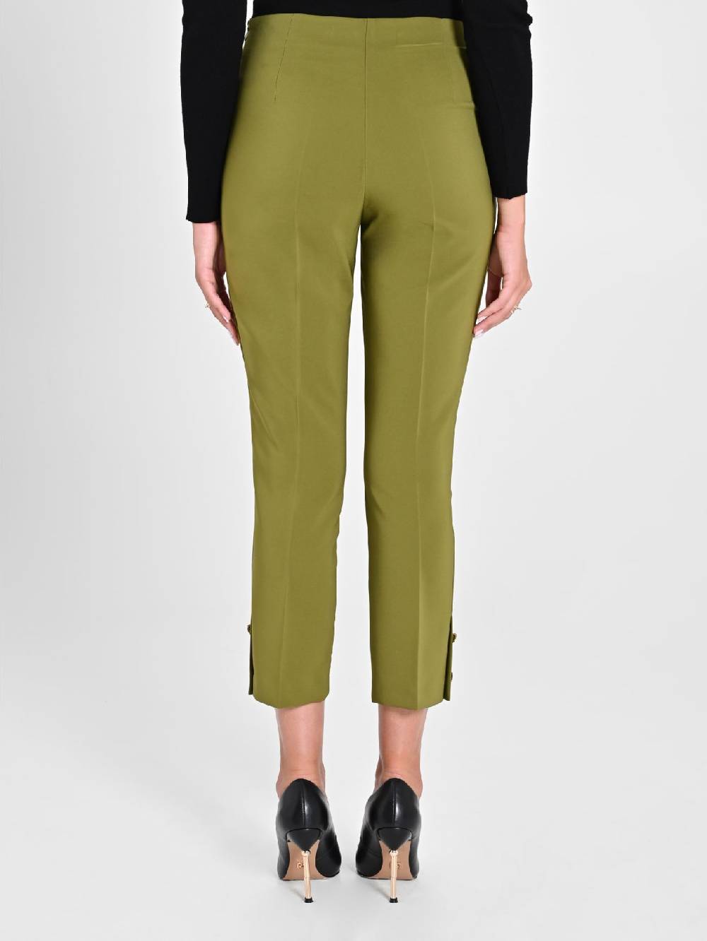 Rinascimento Pantaloni Slim in Tessuto Tecnico Verde Muschio Affare Del Giorno