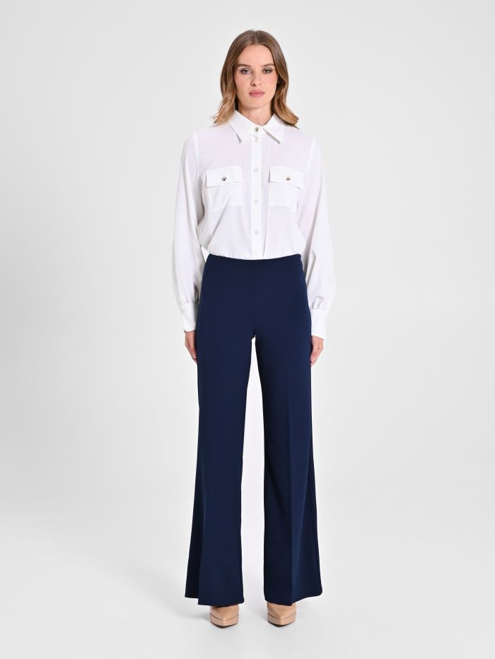Rinascimento Pantaloni palazzo in scuba crèpe Offerta speciale