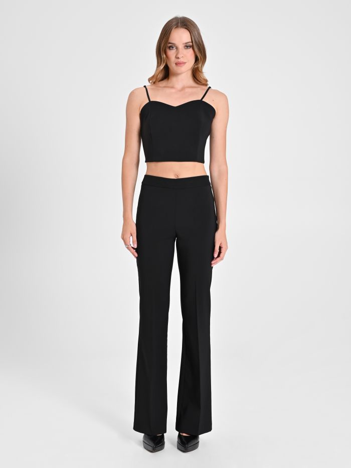 Rinascimento Pantaloni Mid Flared in Tessuto Tecnico Vendite stagionali