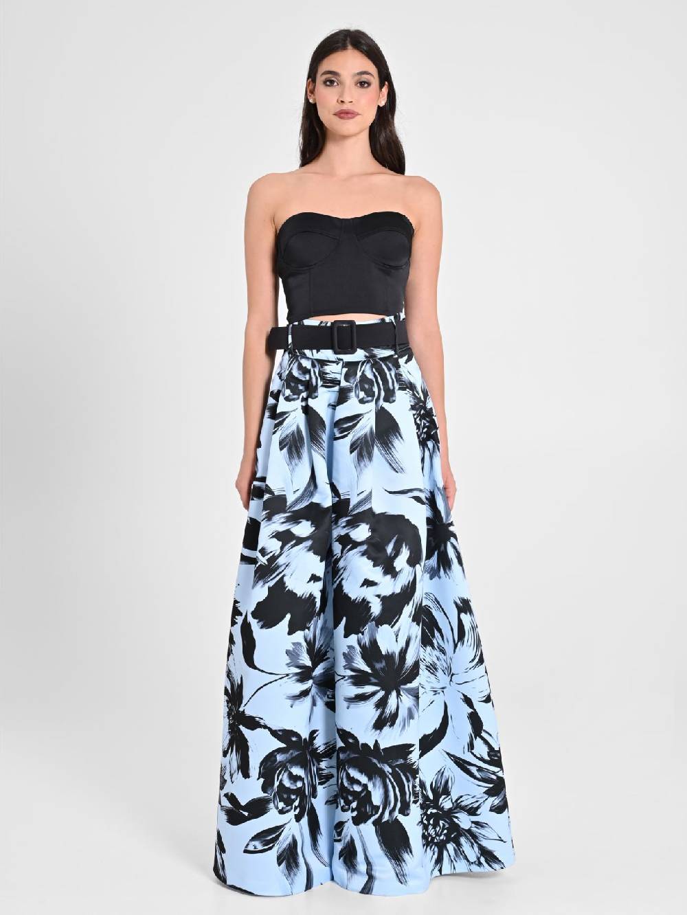 Rinascimento Maxi Gonna in Duchesse stampa Floreale Offerta natalizia