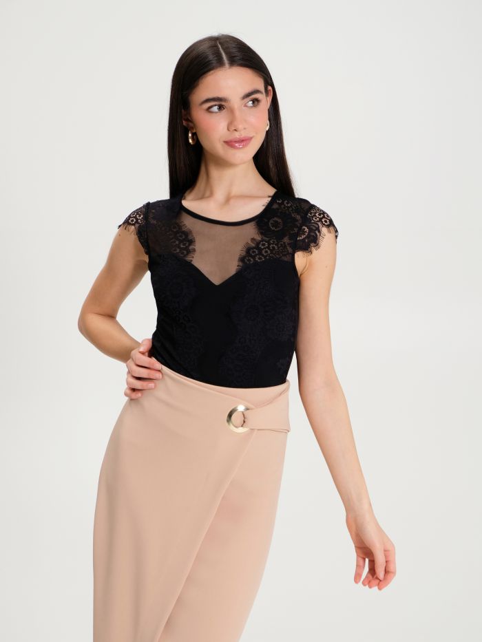 Rinascimento Top Body in Pizzo Vendita calda