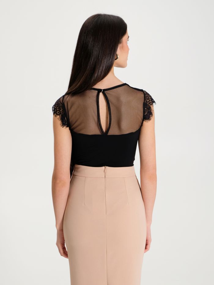 Rinascimento Top Body in Pizzo Vendita calda