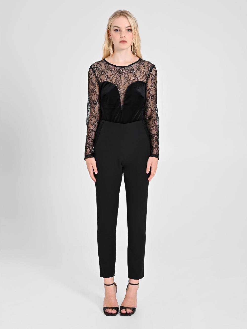 Rinascimento Pantaloni con inserto Pizzo & Velluto Grandi sconti