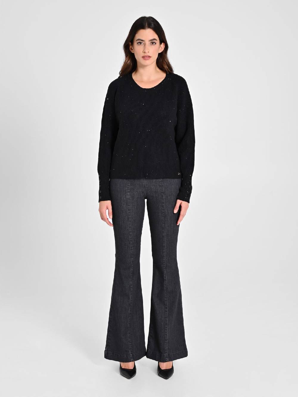 Rinascimento Maglione Nero Paillettes Nuovi prodotti