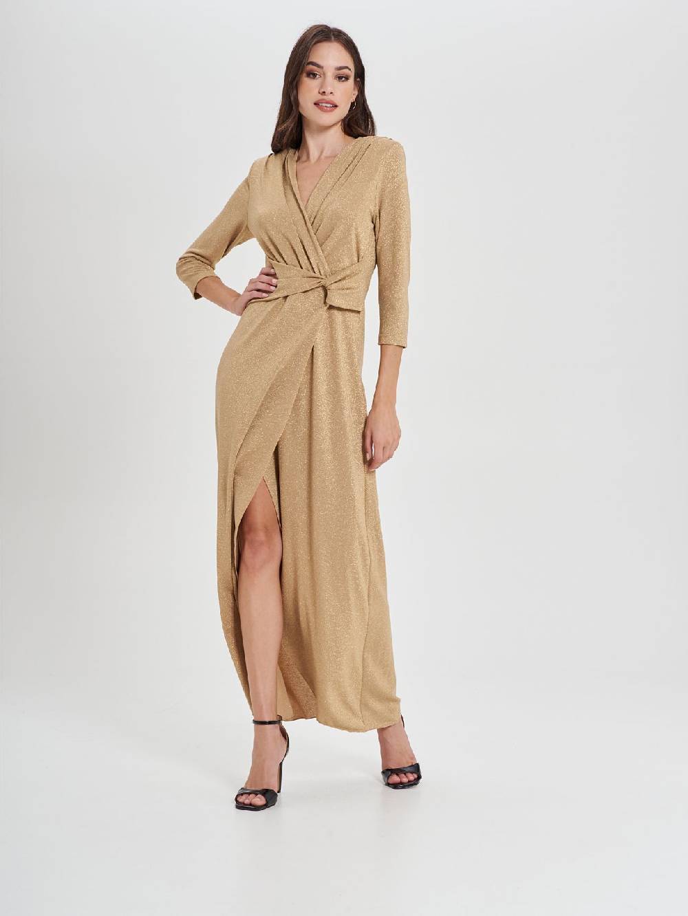 Rinascimento Abito Lungo Oro Lurex Prezzo basso