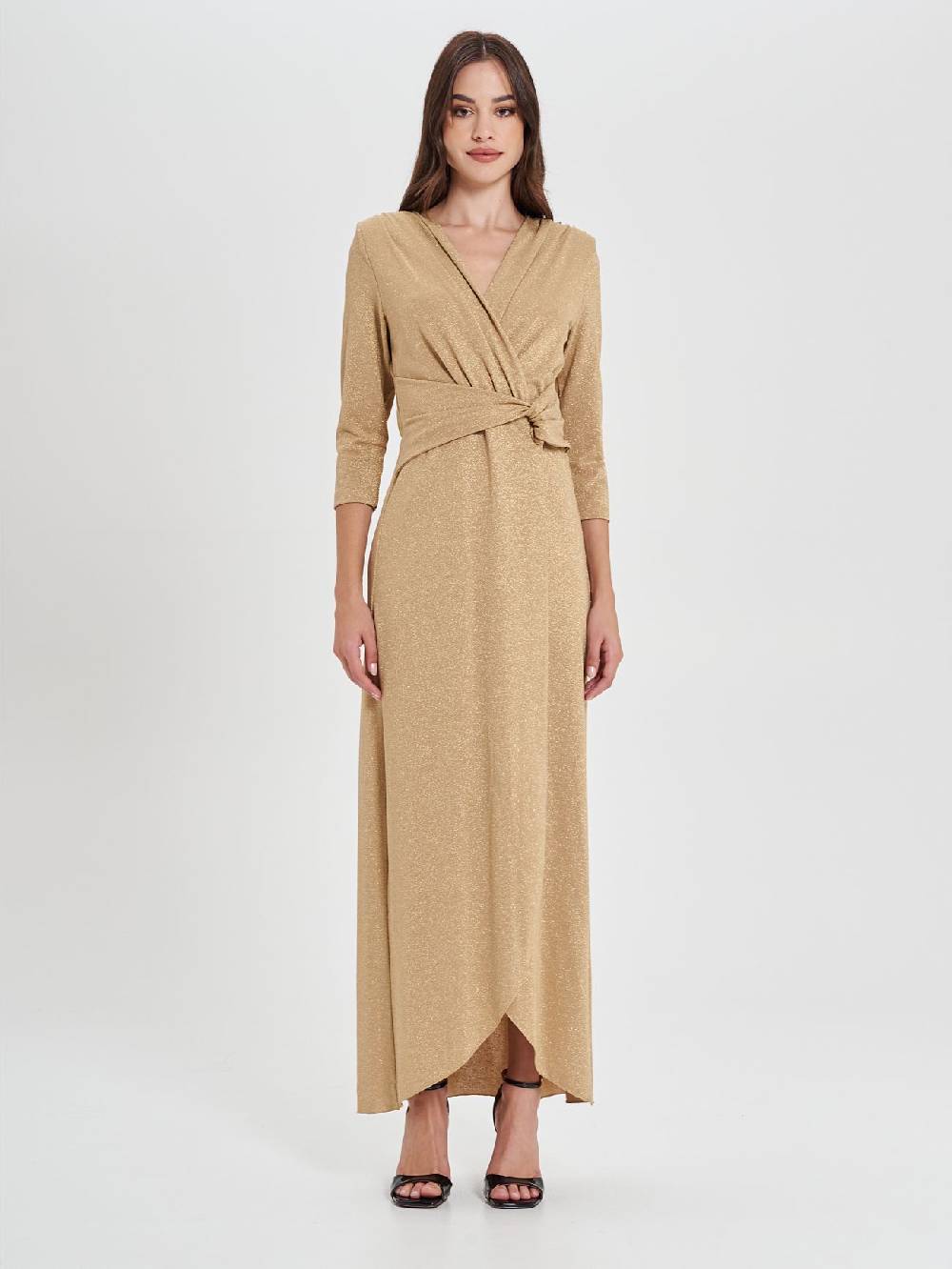 Rinascimento Abito Lungo Oro Lurex Prezzo basso