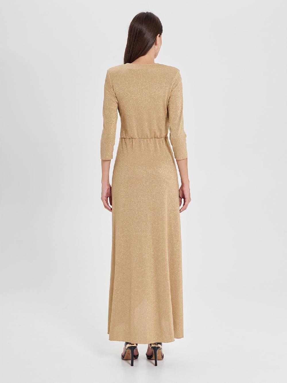 Rinascimento Abito Lungo Oro Lurex Prezzo basso