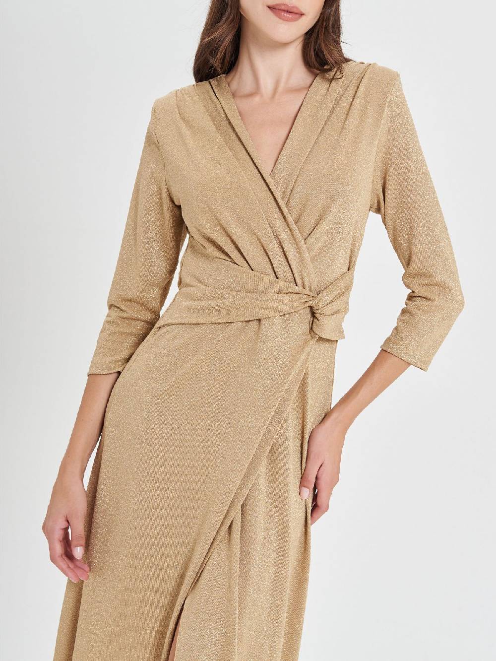 Rinascimento Abito Lungo Oro Lurex Prezzo basso