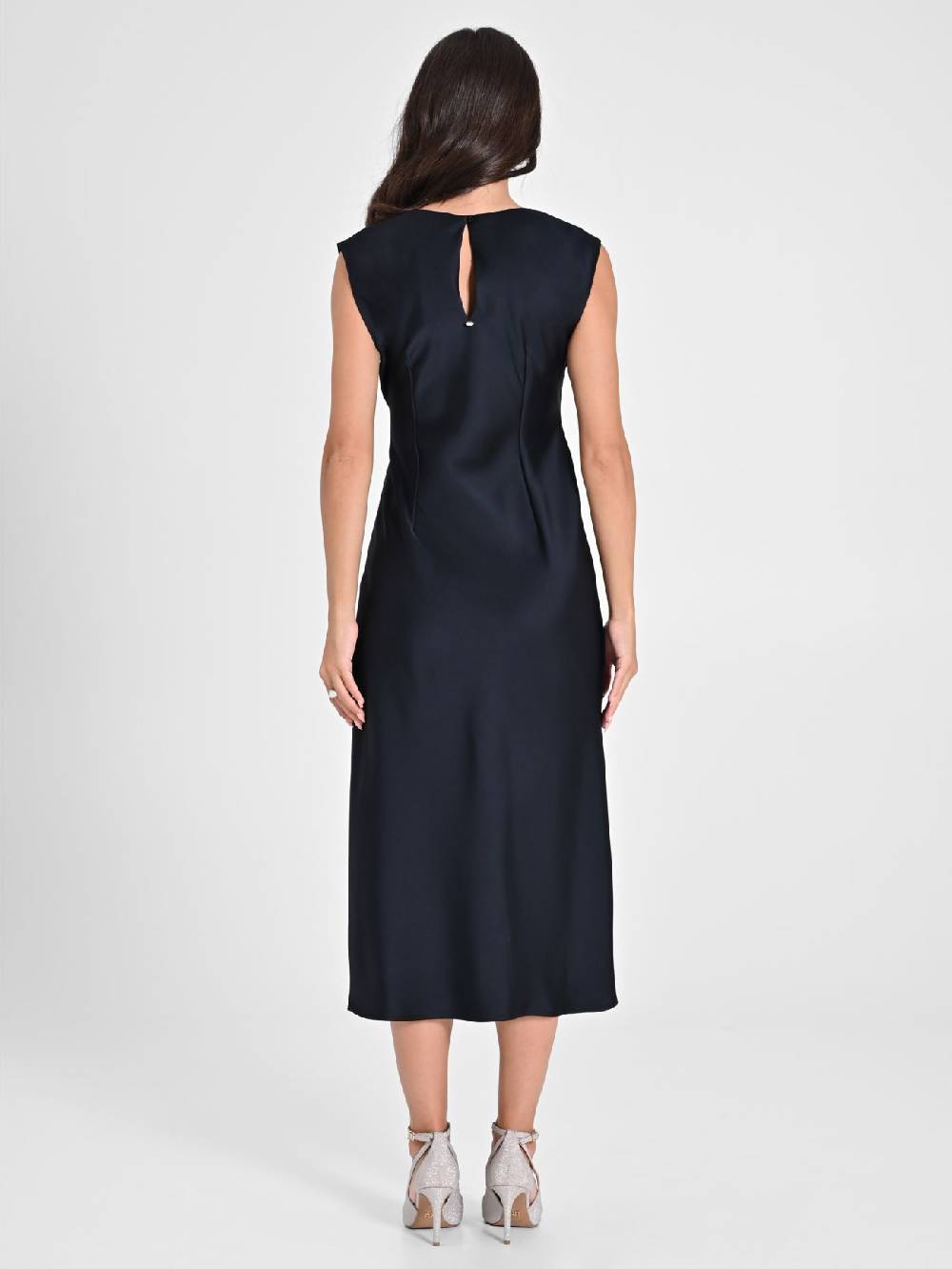 Rinascimento Abito Midi Nero decoro Nodo Fino al 50% di sconto