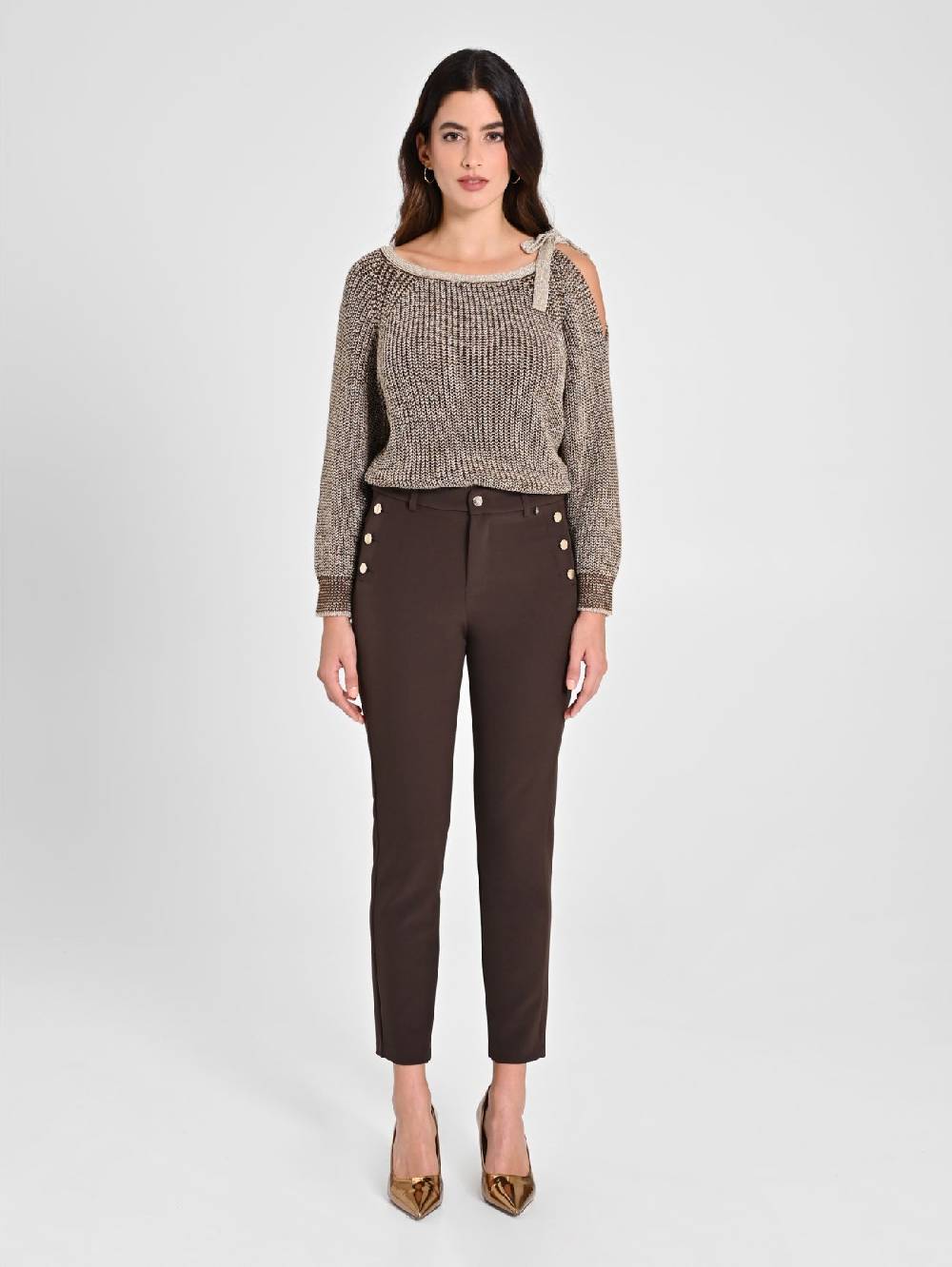 Rinascimento Pantaloni Skinny Marroni In vendita