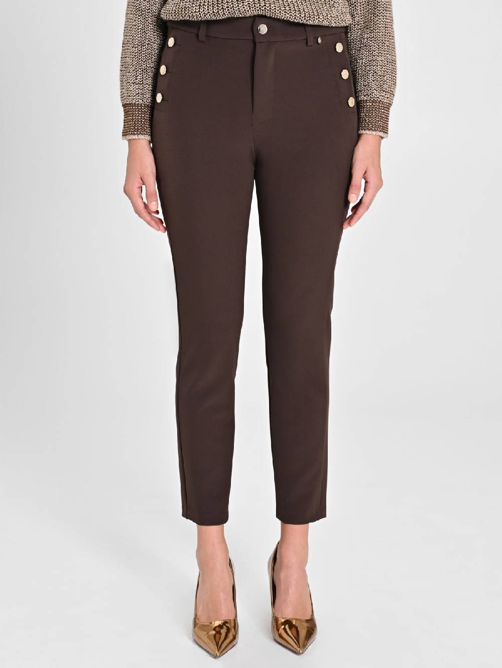 Rinascimento Pantaloni Skinny Marroni In vendita