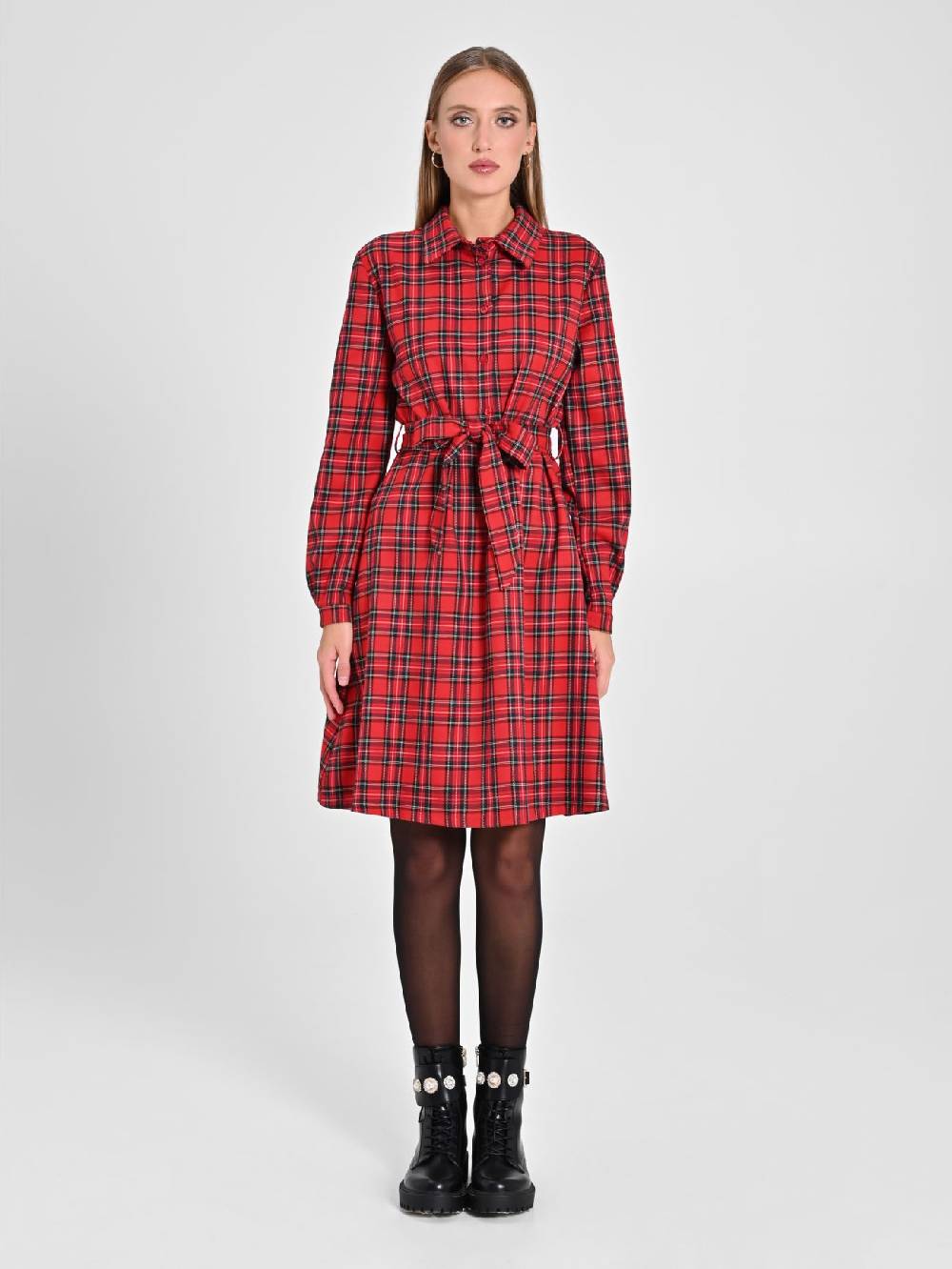 Rinascimento Chemisier in Tartan Pezzi Unici