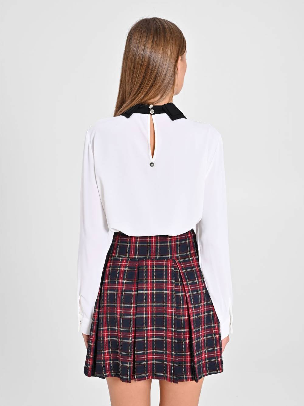 Rinascimento Blusa Bicolor con Cravattino Soddisfazione Garantita