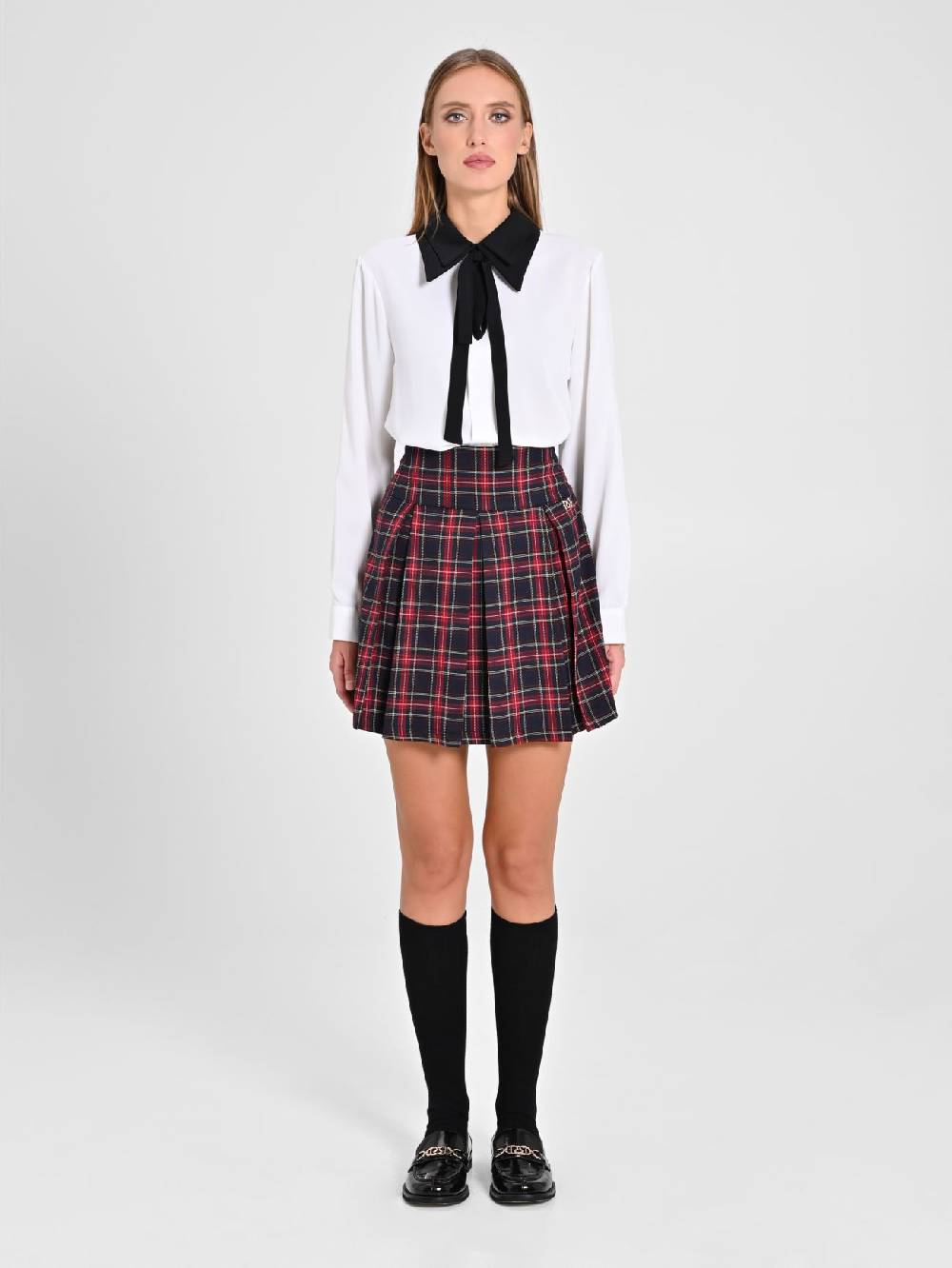 Rinascimento Minigonna in Tartan Blu Qualità Garantita