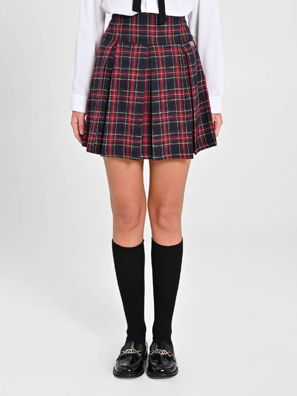 Rinascimento Minigonna in Tartan Blu Qualità Garantita