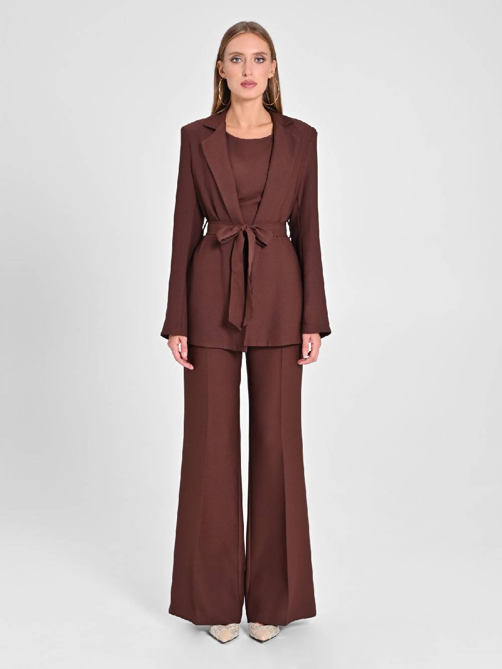 Rinascimento Giacca Vestaglia in Envers Satin Marrone Fino Al -60%