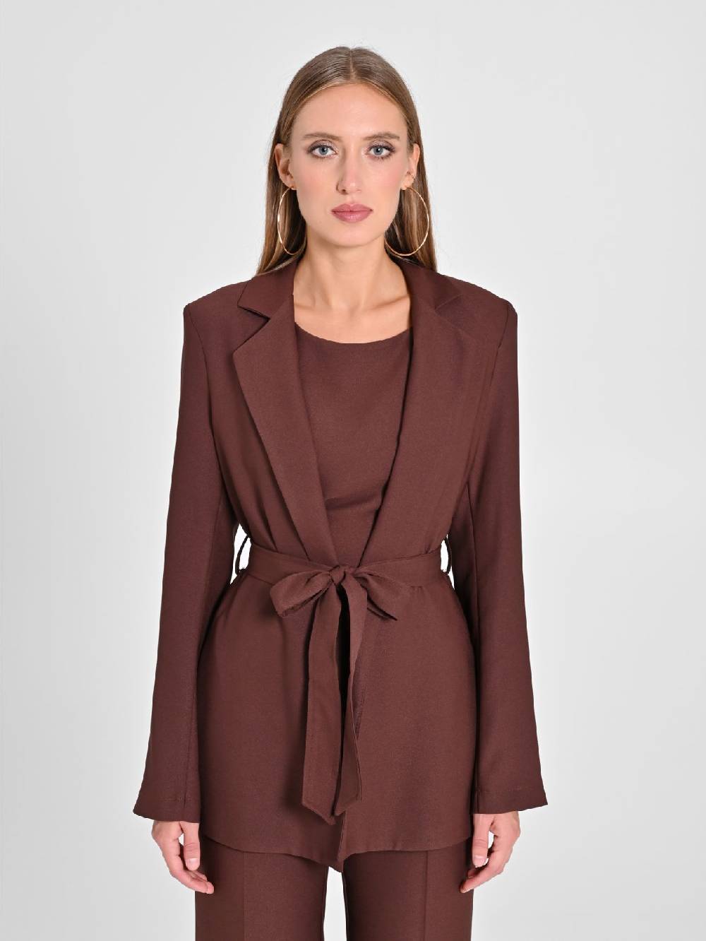 Rinascimento Giacca Vestaglia in Envers Satin Marrone Fino Al -60%