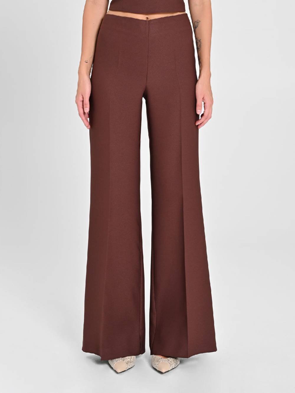 Rinascimento Pantaloni in Envers Satin Marrone Shopping Online