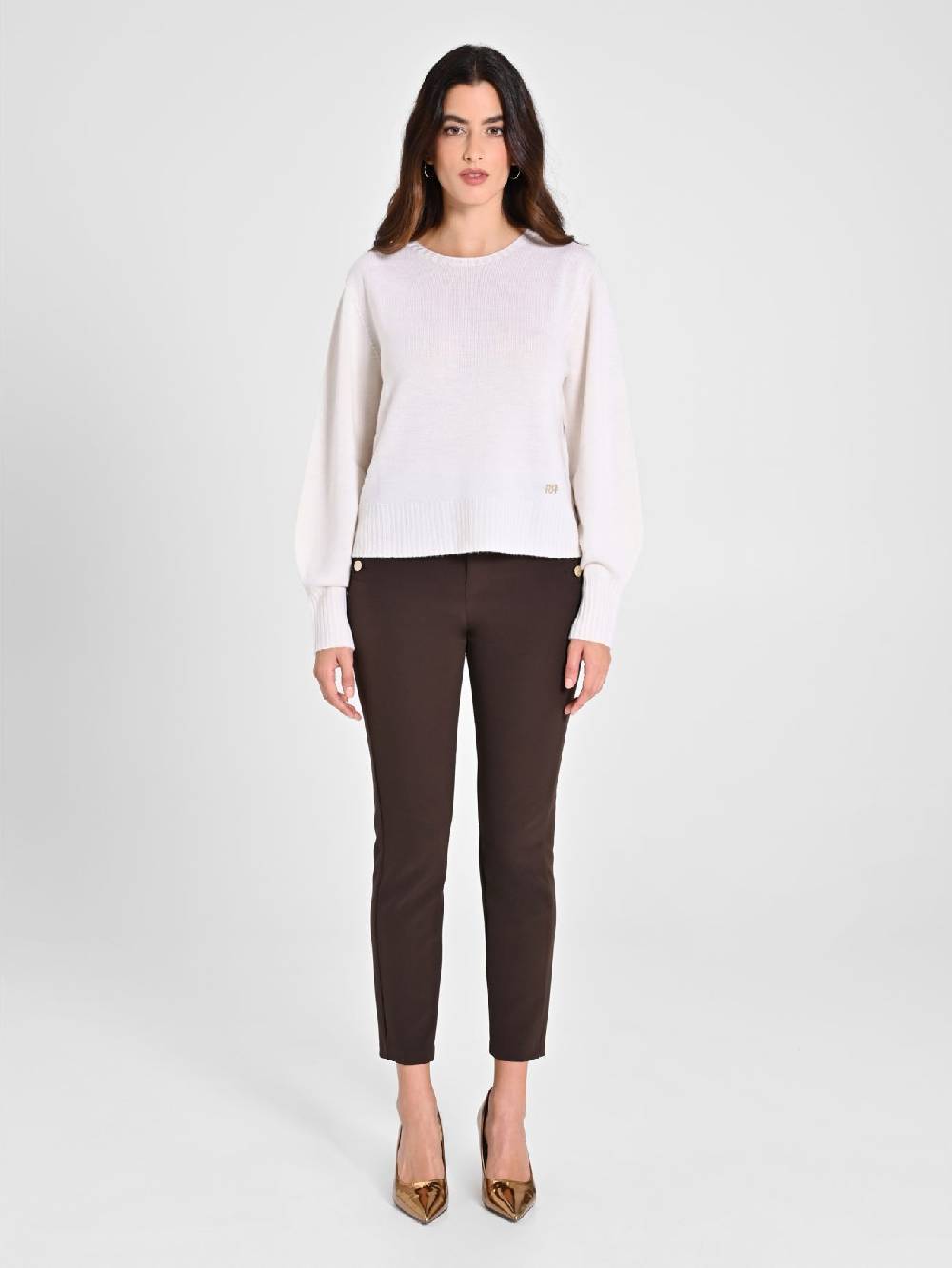 Rinascimento Maglioncino Lana Merino Extrafine Bianco Affare Del Giorno