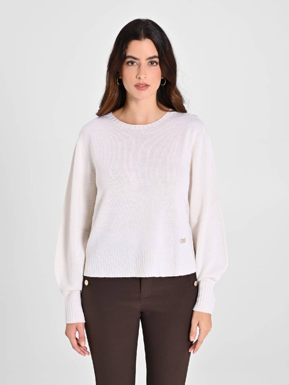 Rinascimento Maglioncino Lana Merino Extrafine Bianco Affare Del Giorno