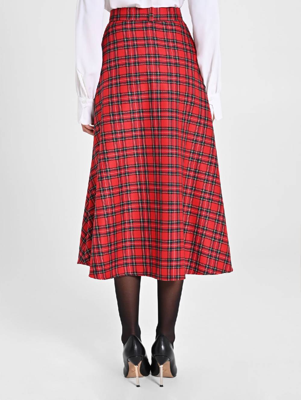 Rinascimento Gonna Midi in Tartan Presa