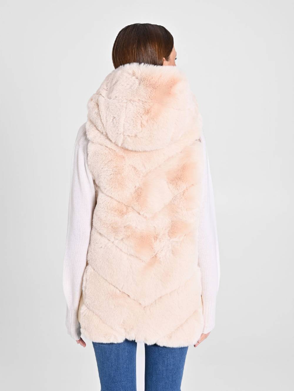 Rinascimento Gilet Piumino & Simil Pelliccia Beige In Vendita