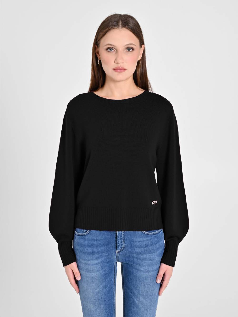 Rinascimento Maglioncino Lana Merino Extrafine Nero Hotsell