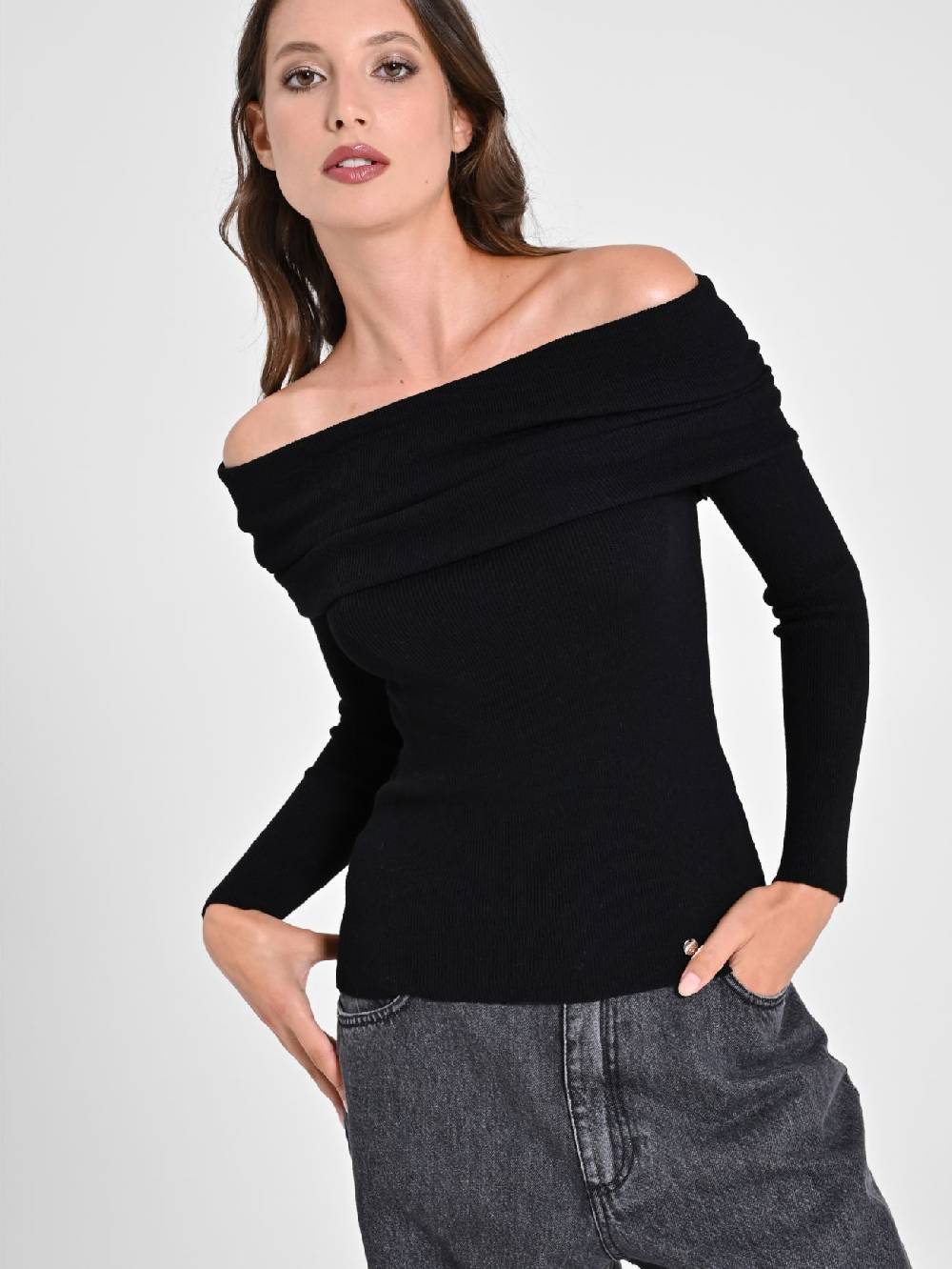 Rinascimento Maglia con Collo Rivoltato Vendite Flash