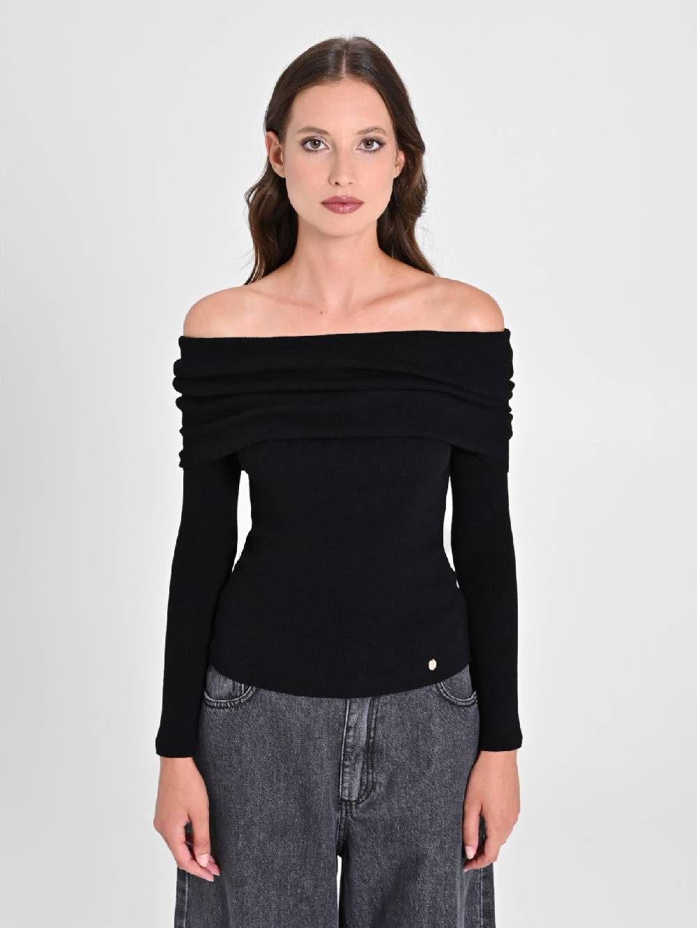 Rinascimento Maglia con Collo Rivoltato Vendite Flash