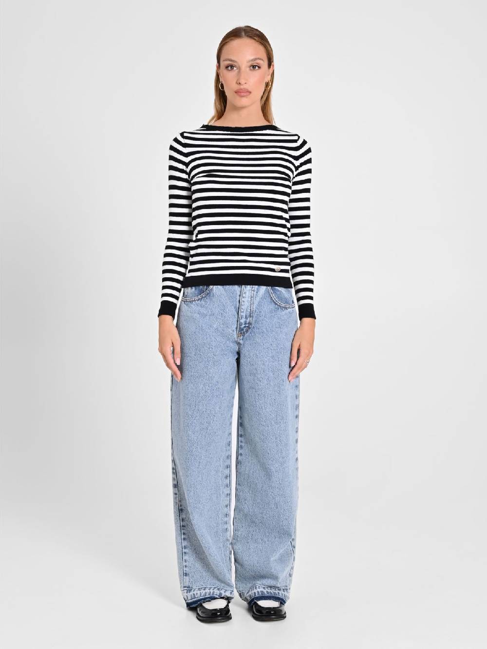 Rinascimento Maglioncino a Righe Black & White Flash Sale