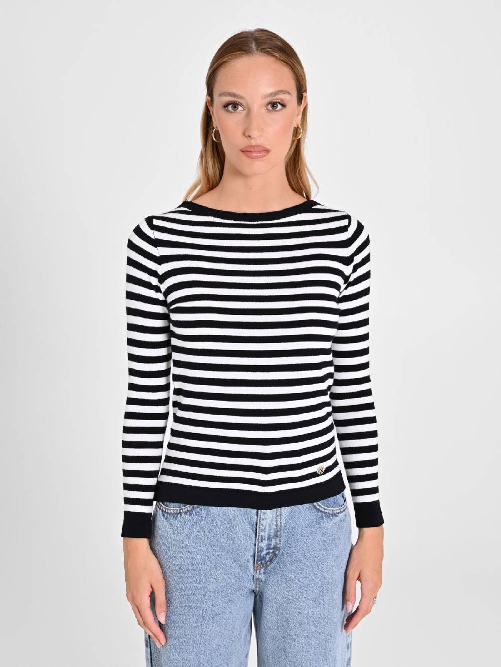 Rinascimento Maglioncino a Righe Black & White Flash Sale