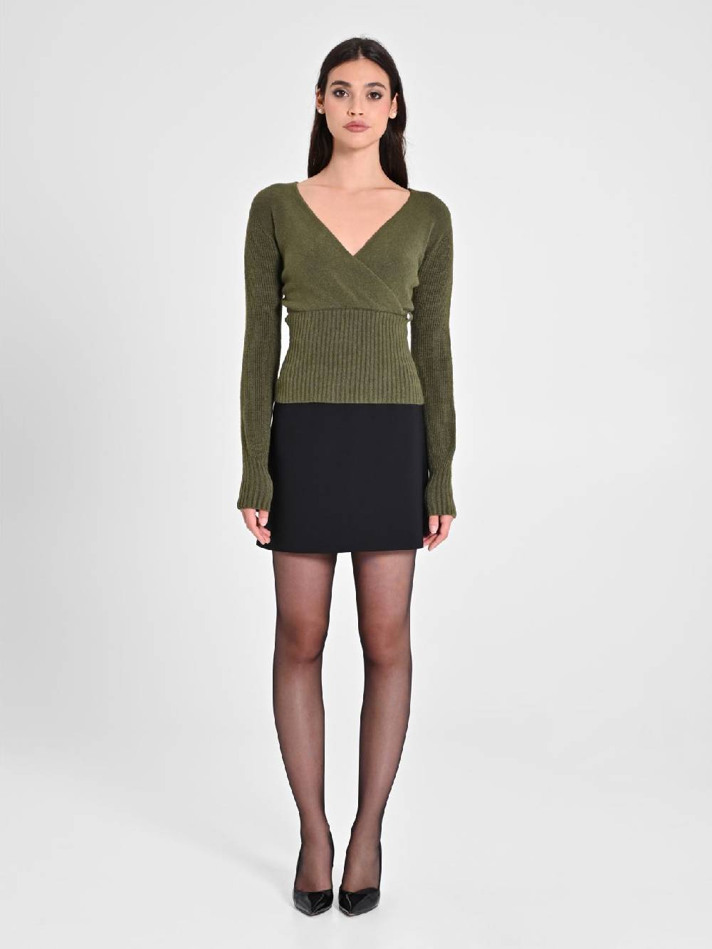 Rinascimento Maglioncino Verde con Incrocio Black Friday