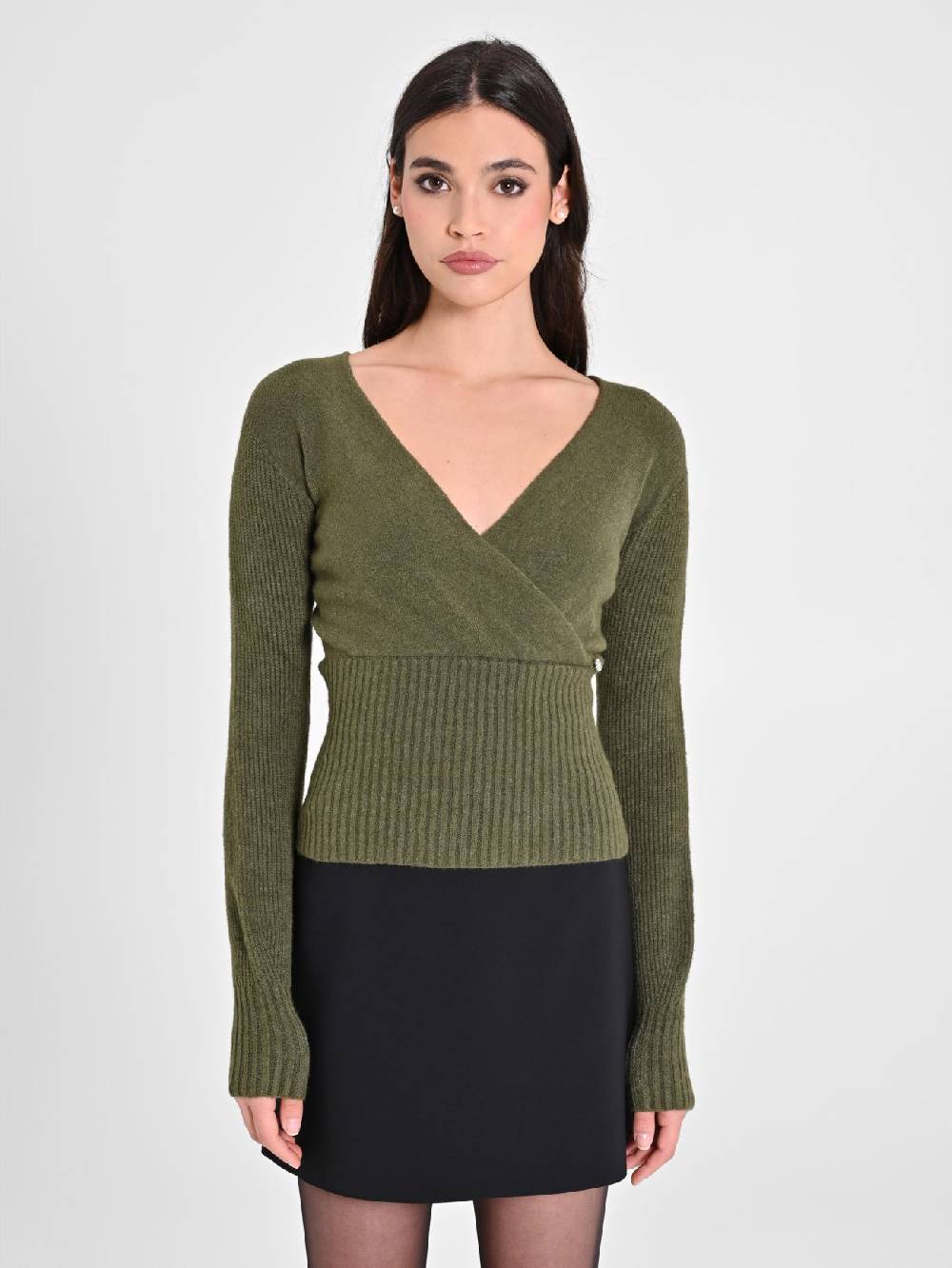 Rinascimento Maglioncino Verde con Incrocio Black Friday