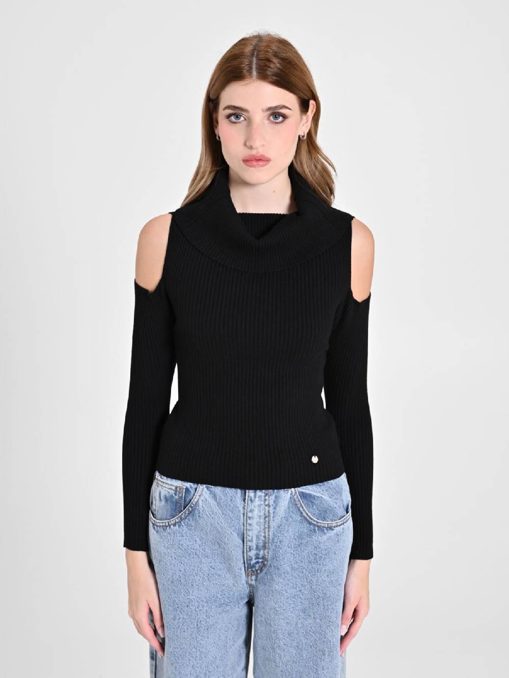 Rinascimento Maglioncino Cut-Out Nero Offerta natalizia