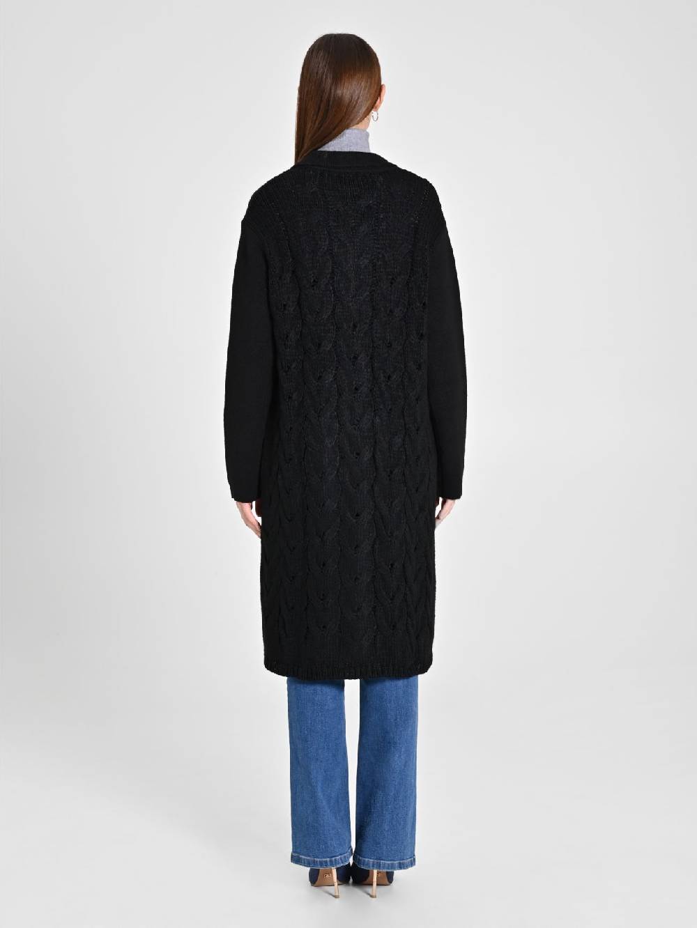 Rinascimento Maxi Cardigan nero Smaltimento dello stoccaggio