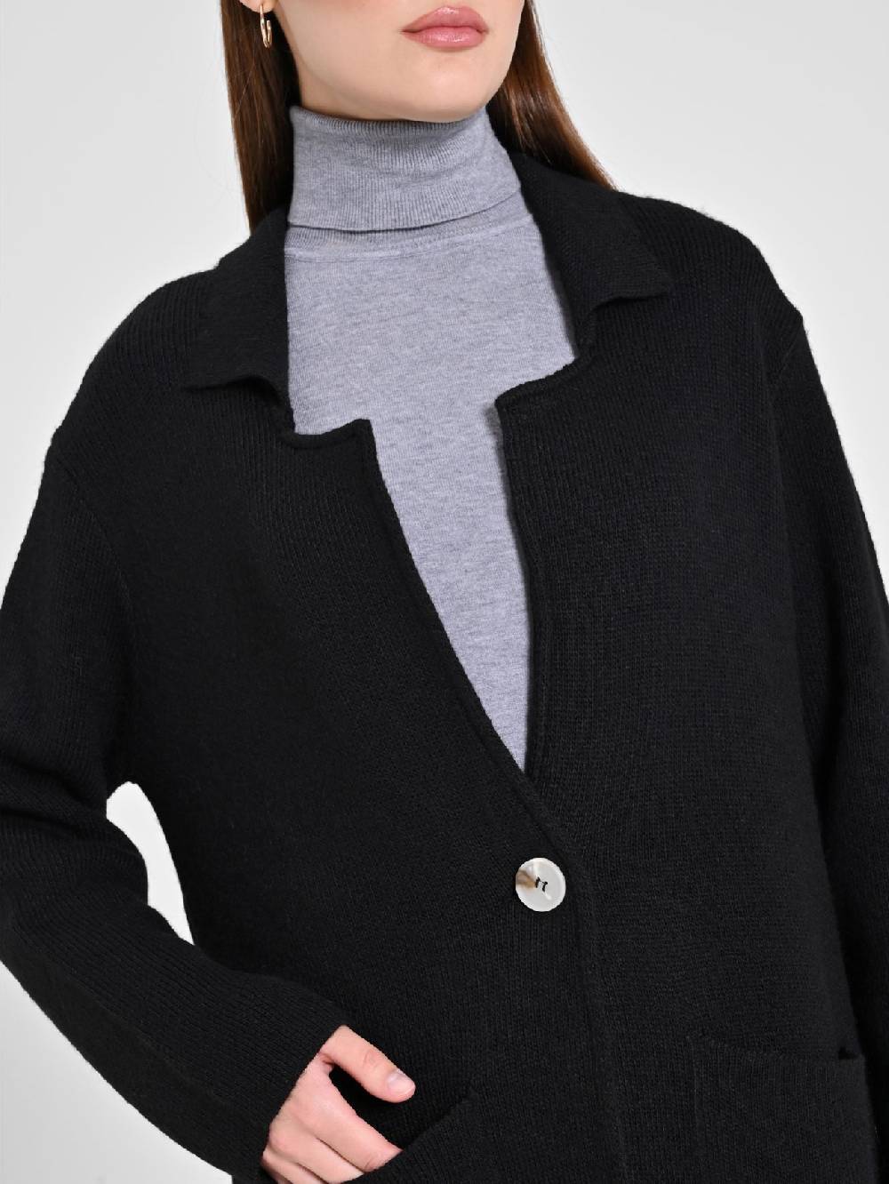 Rinascimento Maxi Cardigan nero Smaltimento dello stoccaggio