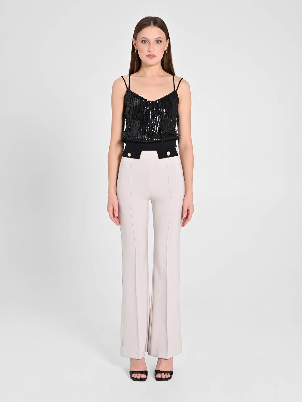 Rinascimento Pantalone Bicolor Beige & Nero Offerta migliore