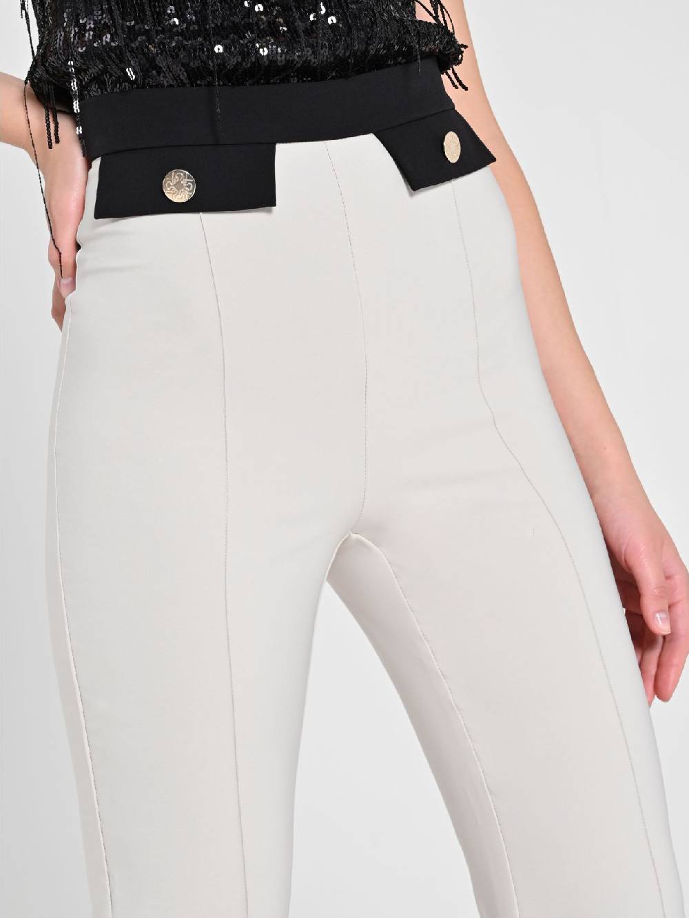 Rinascimento Pantalone Bicolor Beige & Nero Offerta migliore