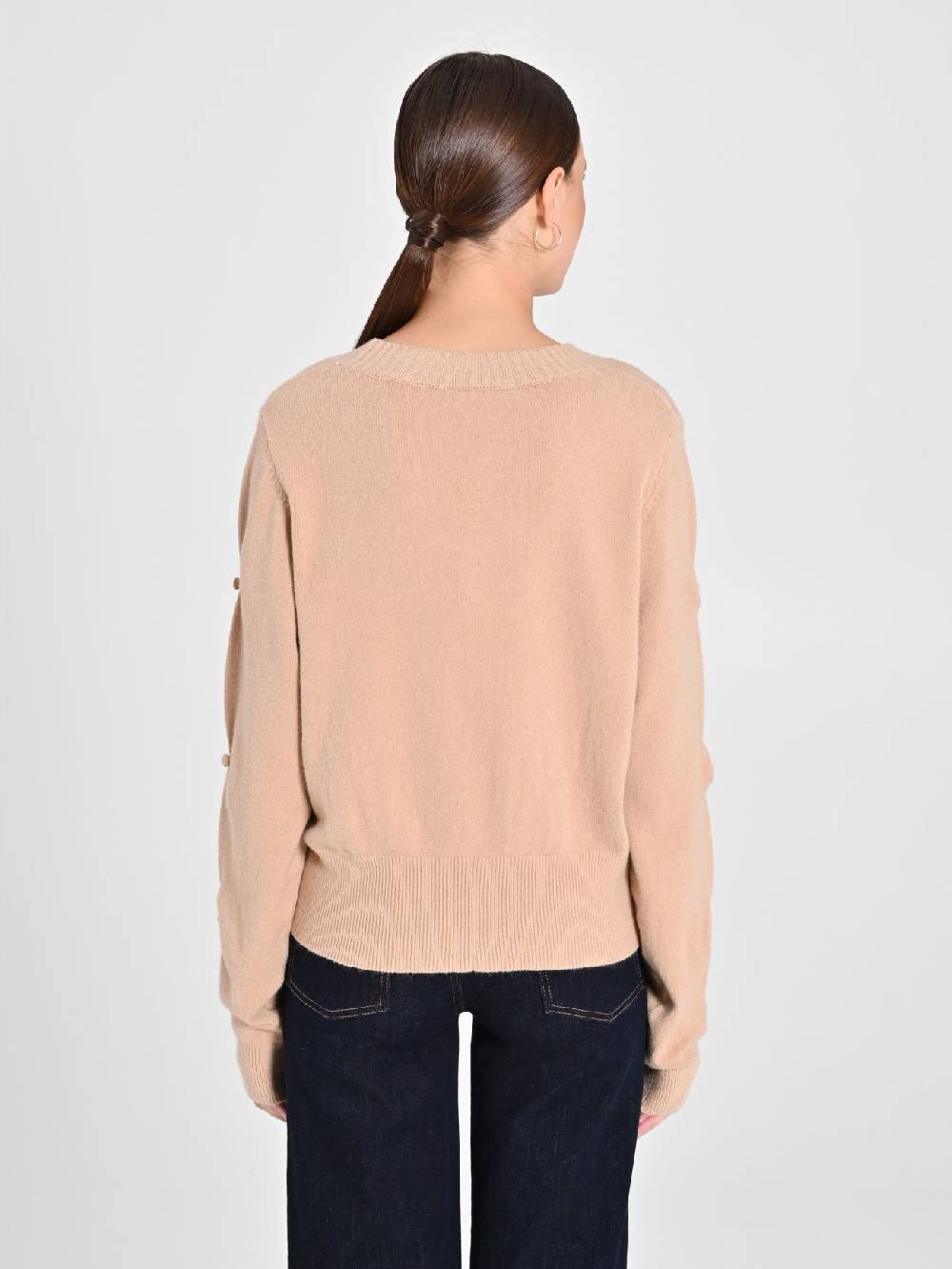 Rinascimento Maglione Cammello con Bottoni Ricoperti Offerte esclusive