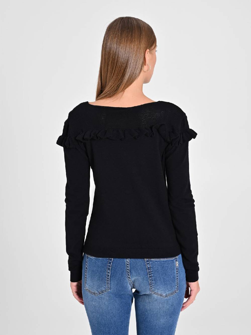 Rinascimento Cardigan Nero con Rouches Lightning offer