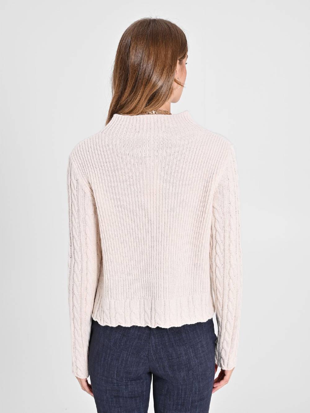 Rinascimento Maglia in Lana Bianca a treccia Offerta settimanale