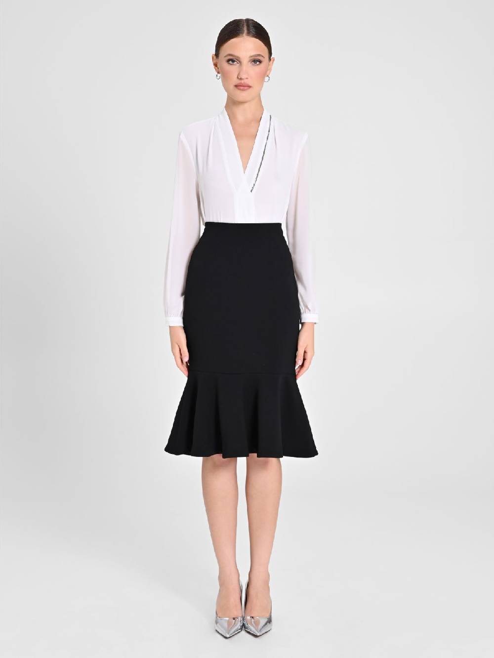 Rinascimento Blusa Bianca dettaglio Strass Rilascio limitato