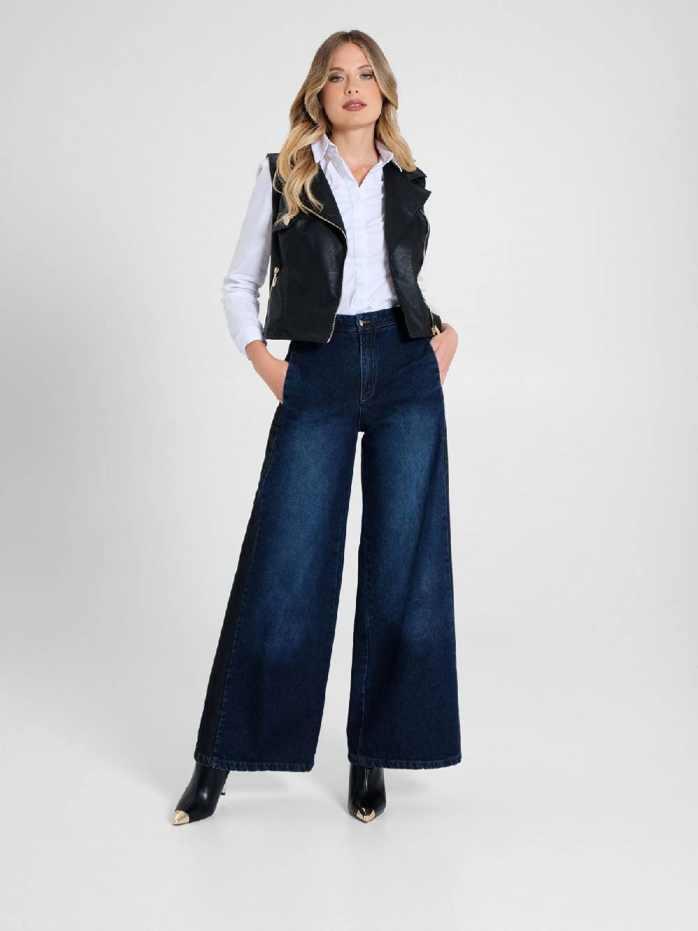 Rinascimento Jeans Palazzo con Banda Promozione temporanea