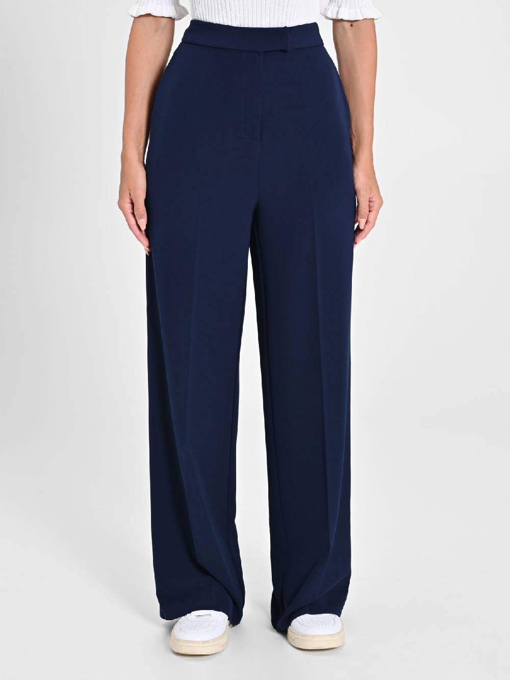 Rinascimento Pantalone Palazzo Blu in Crepe Vendita Calda